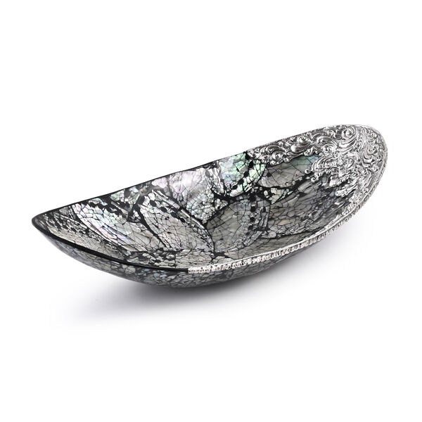 D'Joy Royal Bali- Abalone Muschel Dekoschale, 925 Silber, 23x11x6cm