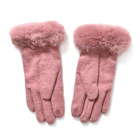 Kaschmirhandschuhe mit Touchscreen-Kompabilit&auml;t, Rosa