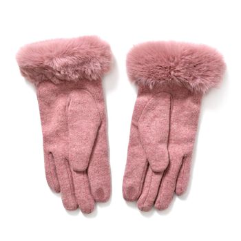 Kaschmirhandschuhe mit Touchscreen-Kompabilit&auml;t, Rosa