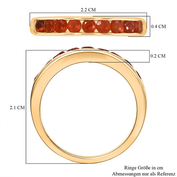 D'Joy AAA Blaze Feueropal Ring, 925 Silber vergoldet - 0,44 ct. image number 6