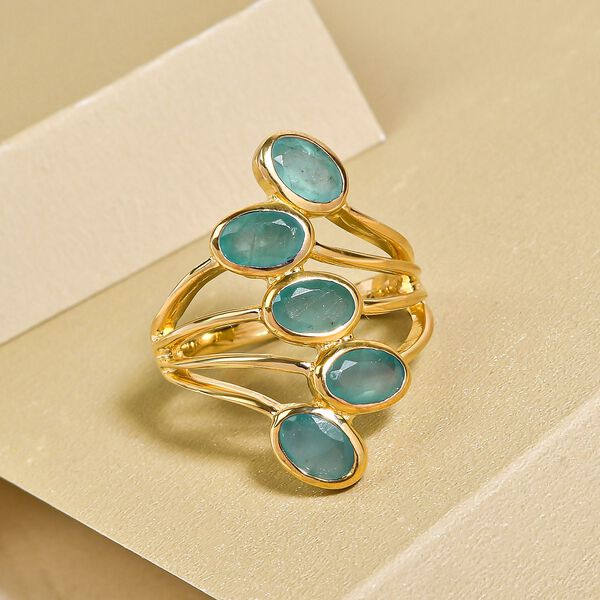 Grandidierit-Ring, 925 Silber vergoldet (Größe 16.00) ca. 2,27 ct image number 2