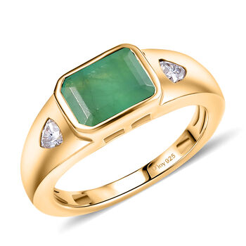 D'Joy Socoto Smaragd und Moissanit Ring - 1,84 ct.