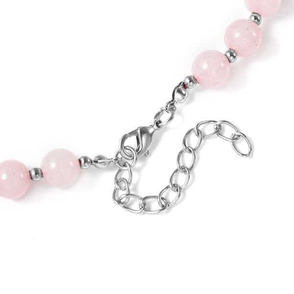 Rosenquarz-Halskette in Silberton, 180,00 ct. image number 5