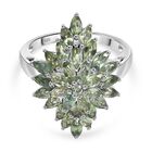 Natürlicher grüner Apatit Ring 925 Silber rhodiniert (Größe 17.00) ca. 2,91 ct