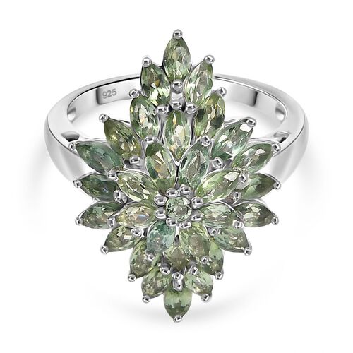 Natürlicher grüner Apatit Ring 925 Silber rhodiniert (Größe 17.00) ca. 2,91 ct image number 0