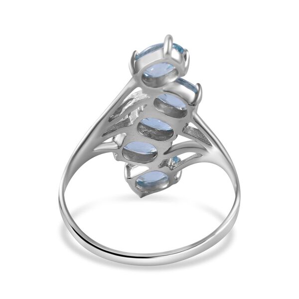 Blauer Zirkon Ring 925 Silber rhodiniert (Größe 16.00) ca. 3,66 ct image number 3