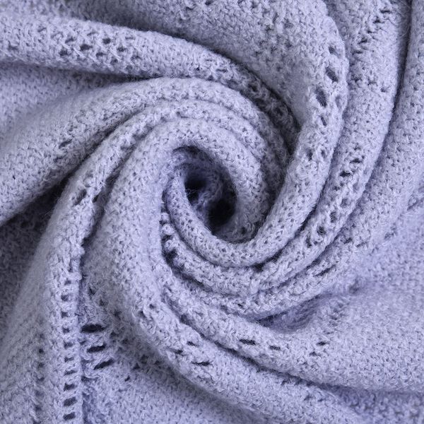 Strickschal mit Quasten und Perlen, Hellgrau image number 3