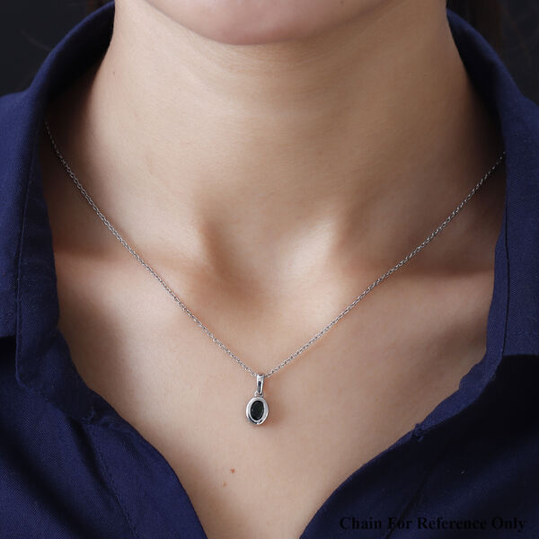 Natürlicher Chromdiopsid-Anhänger, 925 Silber ca. 0.84 ct image number 2