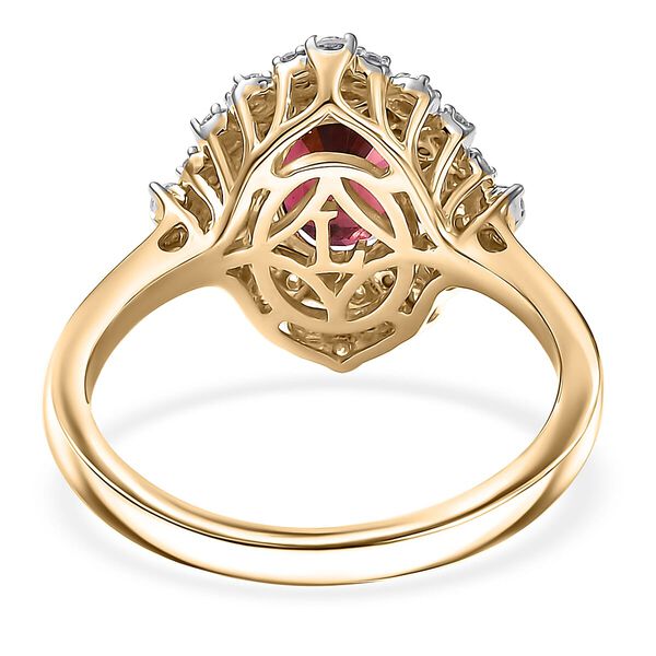 LUXURIANT DIAMOND - AAA Rubellit, Lab Grown Diamant Ring 417 Gold (Gr&ouml;&szlig;e 20.00) ca. 1,78 ct image number 4