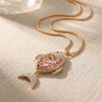 Mehrfarbiger Kristall Anh&auml;nger mit Kette ca. 63.5 cm + 5 cm Extender, Legierung Gelb