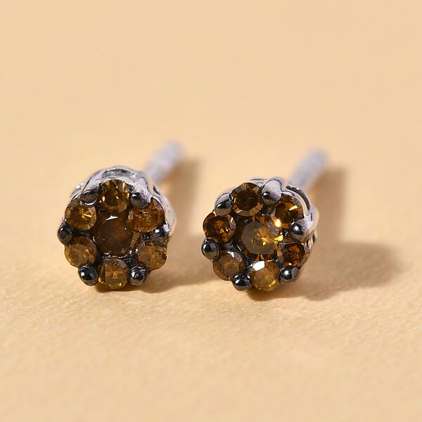 Rote Diamant-Ohrringe in Druckfassung - 0,15 ct. image number 2