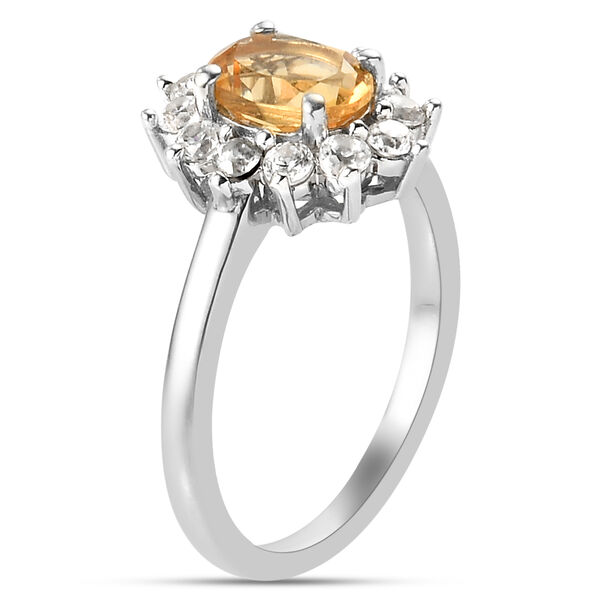 Citrin und Zirkon Ring 925 Silber platiniert  ca. 1,36 ct image number 5