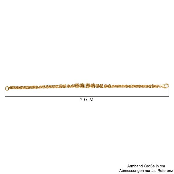 Handgefertigte Verlaufs K&ouml;nigskette Armband ca. 19 cm, 925 Silber 750 Gelbgold Vermeil ca. 9,51g image number 5