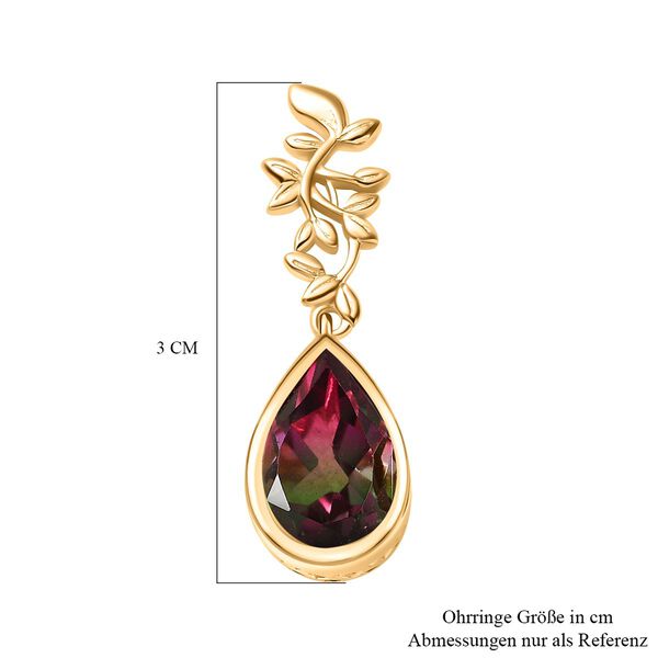 Wassermelonen Quarz Triplett Ohrringe - 6,65 ct. image number 6