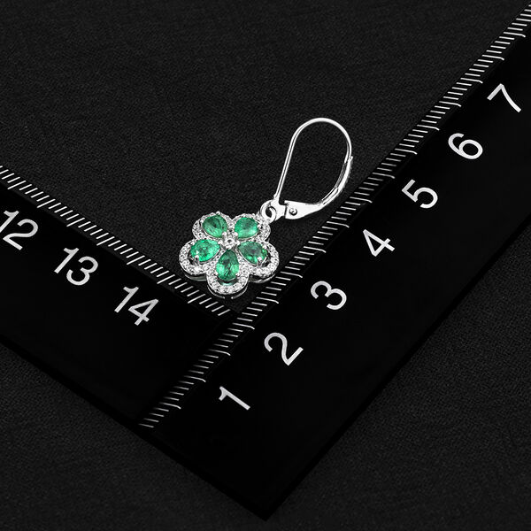 AAA Kagem sambische Smaragd und Zirkon-Ohrringe - 1,97 ct. image number 2