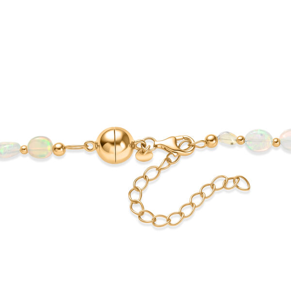 D'Joy AAA Nat&uuml;rlicher, &auml;thiopischer Welo Opal Halskette ca. 45 cm 925 Silber 750 Gelbgold vermeil ca. 40,00 ct. image number 5