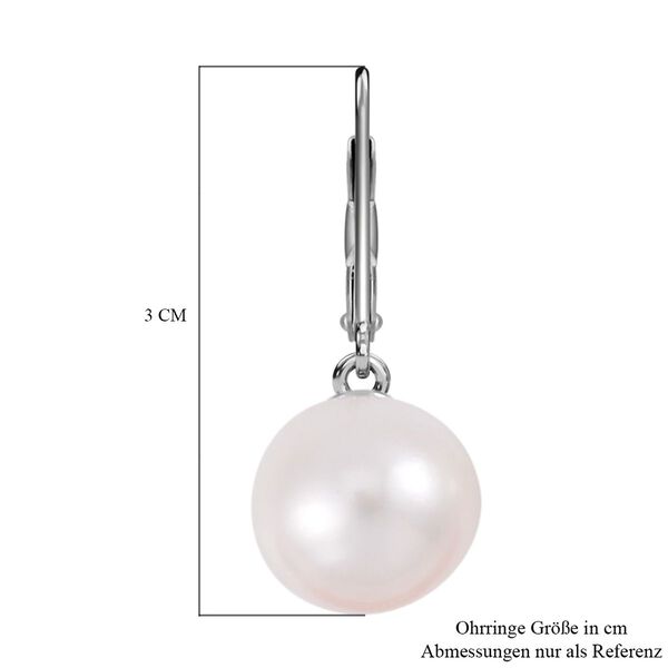 Weiße Edison Perle Ohrringe 925 Silber rhodiniert image number 5
