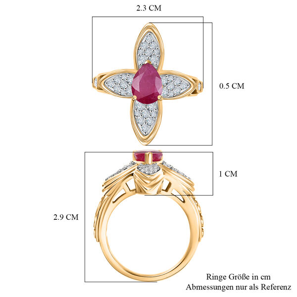 D'Joy Afrikanischer Rubin und Zirkon Ring - 2,40 ct. image number 7