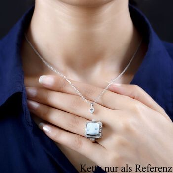 GP Art D&eacute;co Kollektion - AA Larimar, himmelblauer Topas, Neon Apatit und blauer Saphir-Ring und Anh&auml;nger - 10,16 ct.