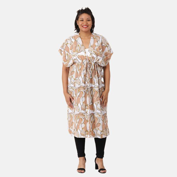 Langes Chiffon Kleid mit Kettenmuster, Einheitsgröße image number 0