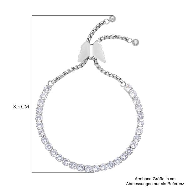 Weißes Zirkonia-Armband, 12,75 cm - 15 ct. image number 5