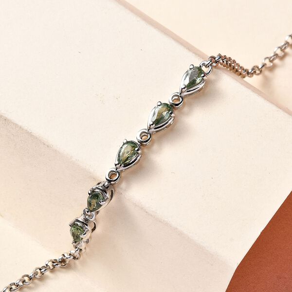 Gr&uuml;nes Saphir-Armband, 19 cm - 1,39 ct. image number 2