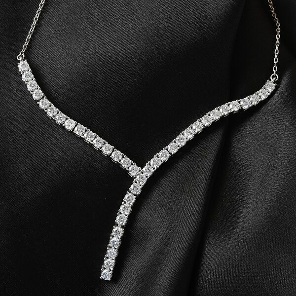 LUSTRO STELLA Hergestellt mit ZIRKONIA Halskette ca. 45 cm lange 925 Silber Platin-&Uuml;berzug 9,94 ct image number 2