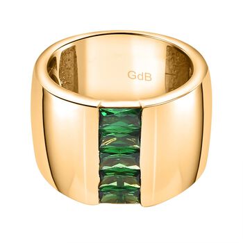 Gr&uuml;ner Zirkonia Ring Messing  (Gr&ouml;&szlig;e 16.00)