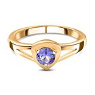 Tansanit Ringe 925 Silber Gelbgold Vermeil (Größe 19.00) ca. 0,44 ct