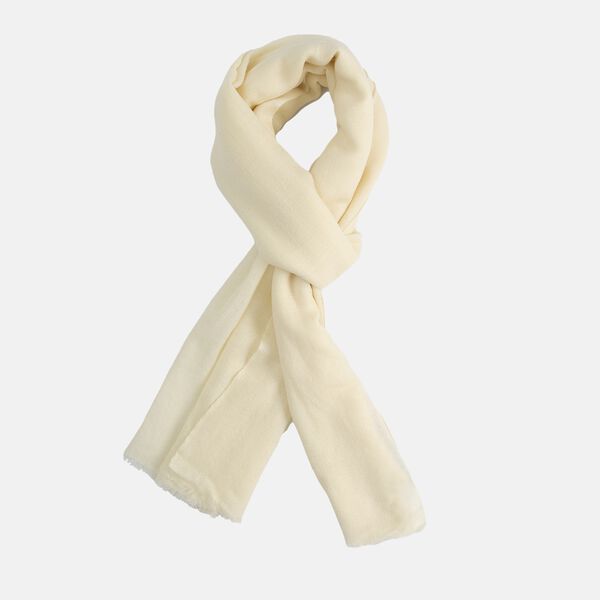 LA MAREY: Superweicher Schal aus 100% Kaschmirwolle, Cremewei&szlig;&nbsp; image number 4
