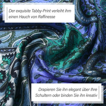 Geschmeidiger Luxuri&ouml;ser 100% Seidenschal, Gr&ouml;&szlig;e: 49 x 160 cm, t&uuml;rkis