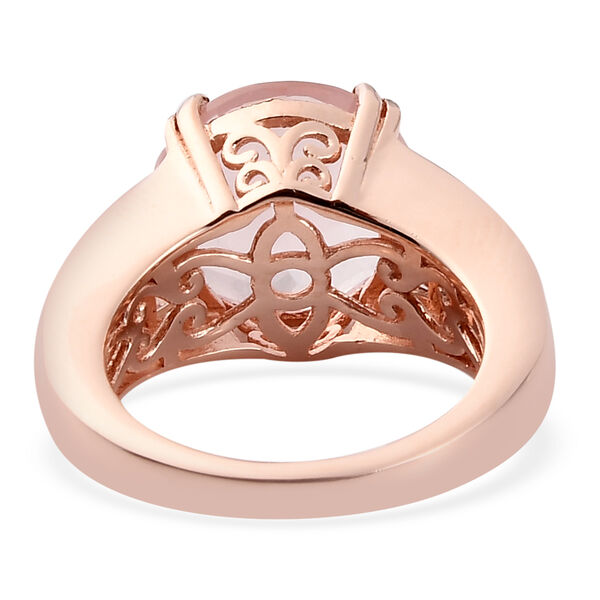 Rosa Quarz und Zirkon Ring 925 Silber ros&eacute;vergoldet  ca. 8,17 ct image number 6