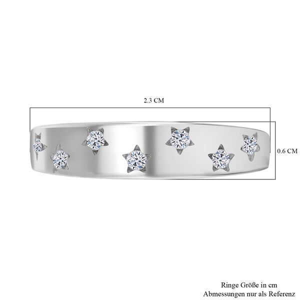 LUXURIANT SI-GH Labor Diamant Ring, 925 Silber platiniert - 0,20 ct. image number 5