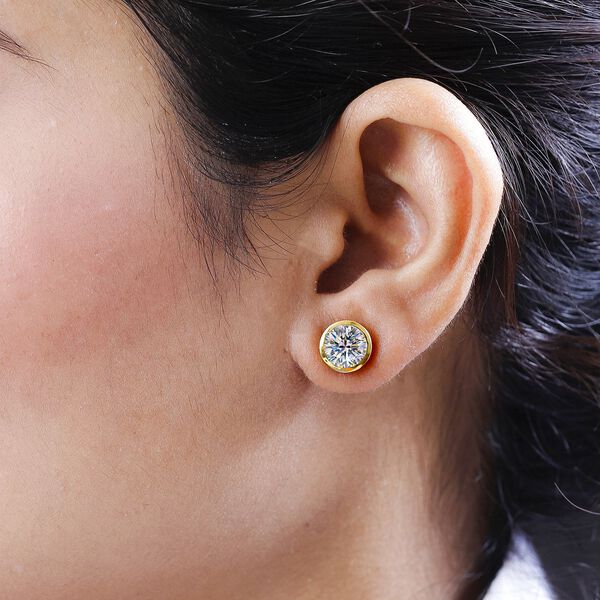 Funkelnde K&ouml;nigin - Nugget Moissanit Ohrringe - 3,55 ct. image number 2