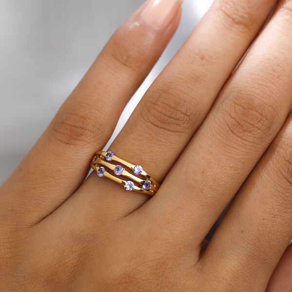 Tansanit Ring 925 Silber vergoldet  ca. 0,57 ct image number 3