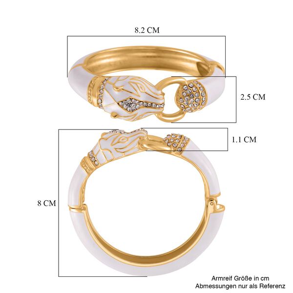 Wei&szlig;er Kristall Armreif ca. 18.5 cm emailliert image number 4
