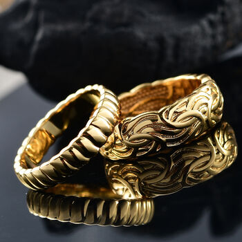 2er-Set Strukturierte Stacking-Bandringe