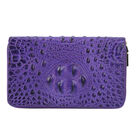 Brieftasche aus 100% echtem Leder mit Kroko-Prägung, Größe 20x5x12 cm, Lila image number 0