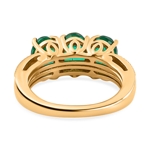 Smaragd-Triplett-Quarz Ring, 925 Silber vergoldet  ca. 3,25 ct image number 5