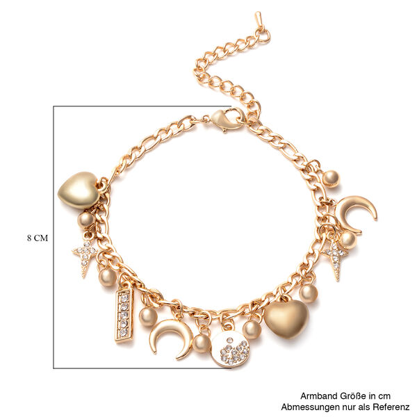 Wei&szlig;es Kristall Charme-Armband/Fu&szlig;kette - 0,67 ct. image number 2