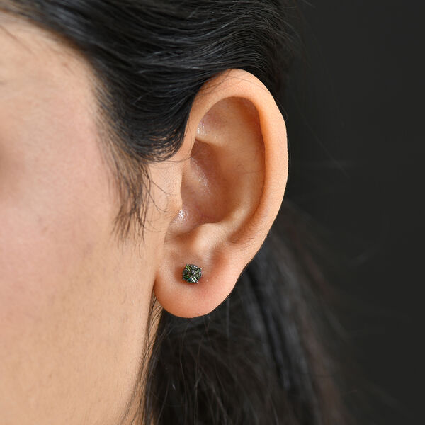 D'Joy Gr&uuml;ner Diamant Ohrringe 925 Silber rhodiniert ca. 0.15 ct image number 3