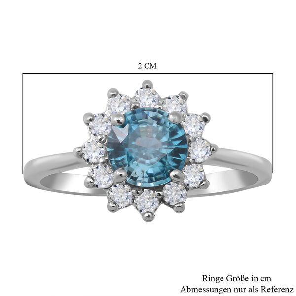 Kambodschanischer, blauer und wei&szlig;er Zirkon-Ring - 2,26 ct. image number 4