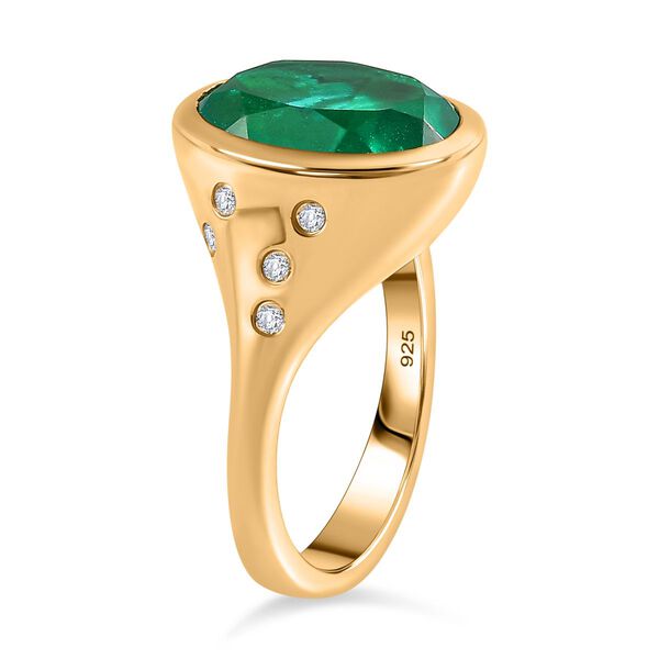 Smaragd Triplett Quarz und Zirkon Ring - 6,81 ct. image number 5