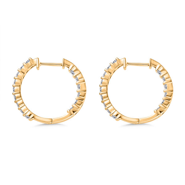 LUXURIANT VS-EF Labor Diamant Ohrringe, 925 Silber 750 Gelbgold Vermeil - 1,98 ct. image number 4