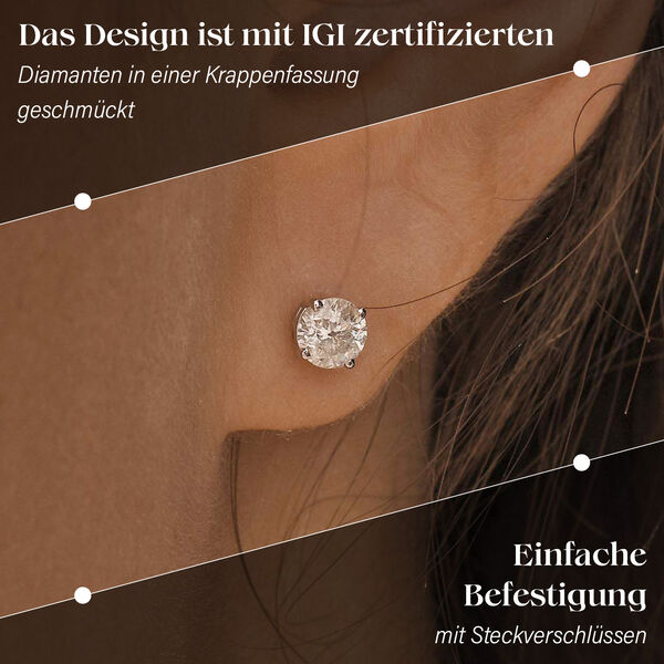 New York Kollektion - IGI zertifizierte Diamant-Ohrringe- 0,65 ct. image number 2