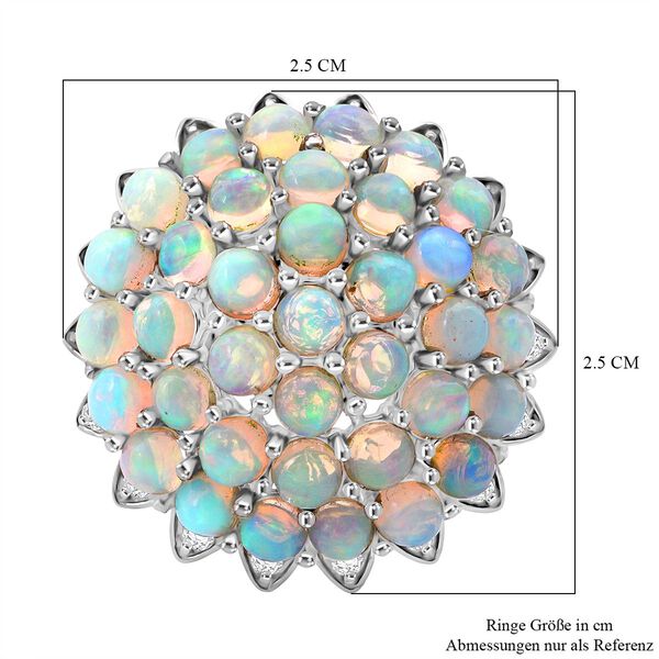 AA Nat&uuml;rlicher, &auml;thiopischer Welo Opal, Wei&szlig;er Zirkon Ring 925 Silber rhodiniert (Gr&ouml;&szlig;e 18.00) ca. 3,70 ct image number 6