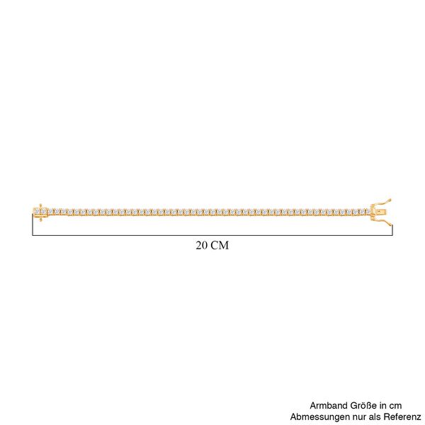 Moissanit Armband, 925 Silber Gelbgold Vermeil image number 4