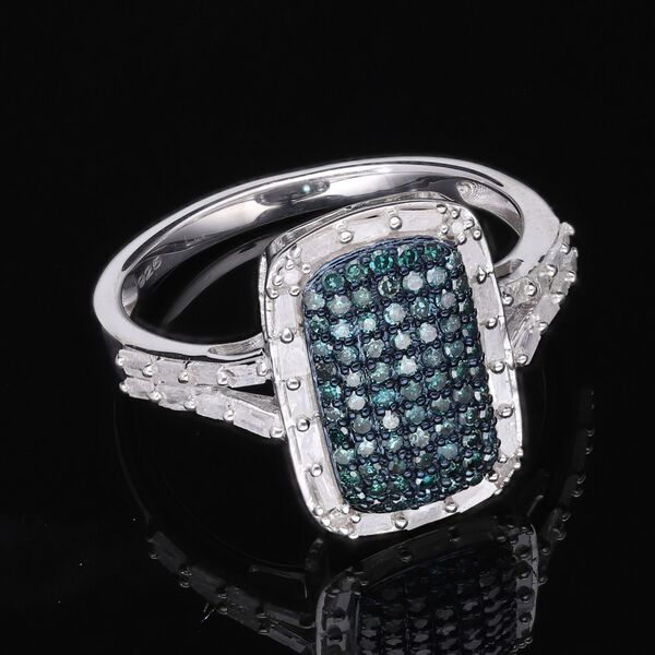 Blauer und weißer Diamant-Ring - 1 ct. image number 2