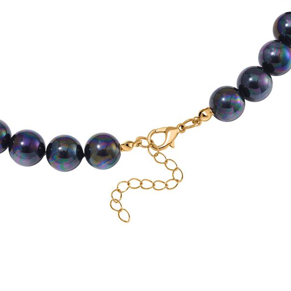 Pfaufarbene Muschelkernperlen und Abalone Muschel Halskette, 45 cm - 330 ct. image number 4