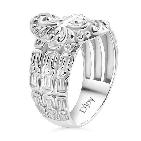 Royal Bali - D Joy 925 Silber Borobudur Schnalle Ring (Größe 21.00) ca. 6,34g image number 3